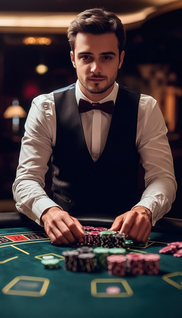 Baccarat live stream with betting interface and game chat